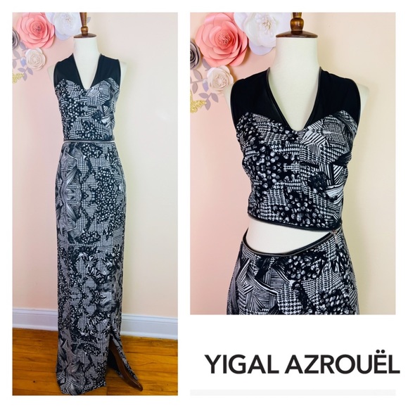 Yigal Azrouel Dresses & Skirts - New! Limited Edition YIGAL AZROUEL Mesh Graphic Slit Detachable Top & Skirt Gown